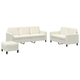 3-cz. komplet wypoczynkowy, kremowy, obity aksamitem