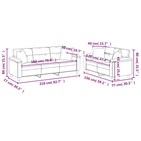 2-częściowy komplet wypoczynkowy, beżowy, mikrofibra