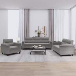 3-cz komplet wypoczynkowy z poduszkami, ciemnoszary, mikrofibra