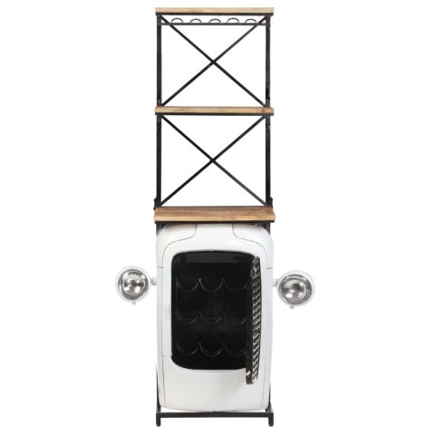 Szafka na wino - traktor, biała, 49x31x172 cm, drewno mango