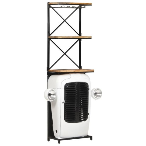 Szafka na wino - traktor, biała, 49x31x172 cm, drewno mango