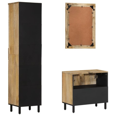 3-cz. zestaw mebli łazienkowych, lite drewno mango