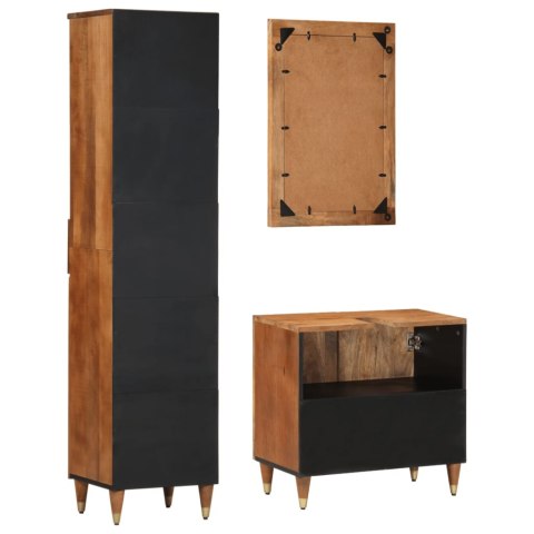 3-cz. zestaw mebli łazienkowych, lite drewno mango