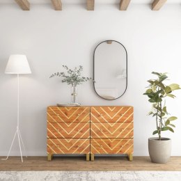 Komody, 2 szt., brązowo-czarne, 60x33,5x75 cm, drewno mango