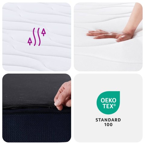 Materac kieszeniowy, średnia twardość, 200x200 cm