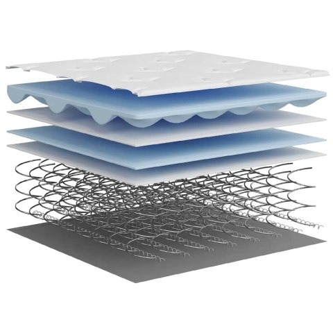 Materac kieszeniowy, twardość średnia, 200x200 cm