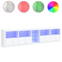 Szafka z oświetleniem LED, biała, 283x37x67 cm