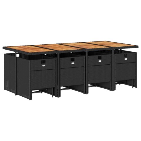 13-cz. zestaw mebli do ogrodu, poduszki, czarny, rattan PE