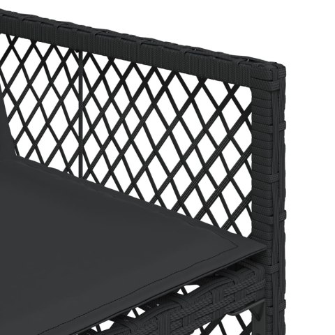 7-cz. zestaw mebli ogrodowych z poduszkami, czarny, polirattan