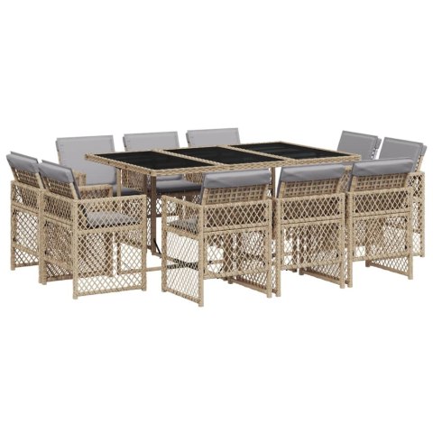 11-cz. zestaw mebli ogrodowych z poduszkami, mieszany beż