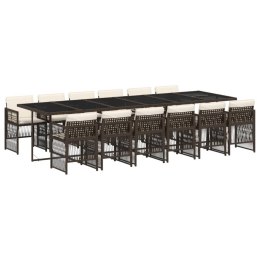 13-cz. zestaw mebli do ogrodu, poduszki, brązowy, rattan PE