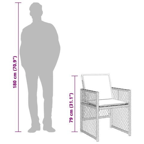 13-cz. zestaw mebli ogrodowych z poduszkami, beżowy, polirattan