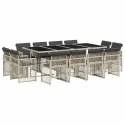 13-cz. zestaw mebli ogrodowych z poduszkami, jasnoszary