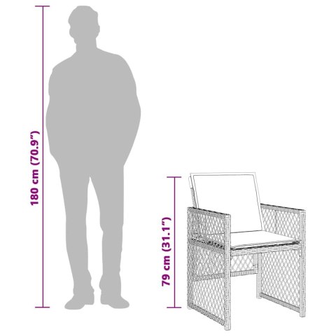 15-cz. zestaw mebli ogrodowych z poduszkami, beżowy, rattan PE