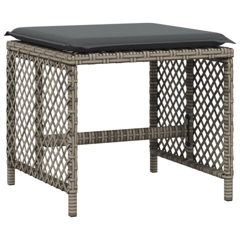 15-cz. zestaw mebli ogrodowych z poduszkami, szary, rattan PE