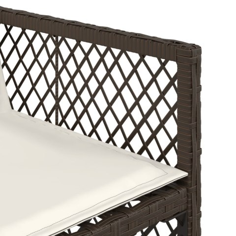 17-cz. zestaw mebli ogrodowych z poduszkami, brązowy, rattan PE