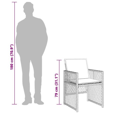 9-cz. zestaw mebli ogrodowych z poduszkami, beżowy, polirattan