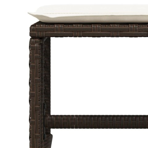 9-cz. zestaw mebli ogrodowych z poduszkami, brązowy, rattan PE