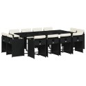 13-cz. zestaw mebli do ogrodu, poduszki, czarny, rattan PE