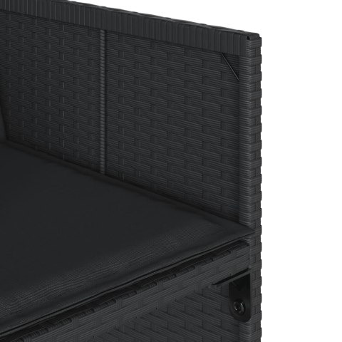 13-cz. zestaw mebli do ogrodu, poduszki, czarny, rattan PE