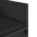 7-cz. zestaw mebli ogrodowych z poduszkami, czarny, polirattan