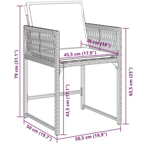 11-cz. zestaw mebli do ogrodu, z poduszkami, szary rattan PE