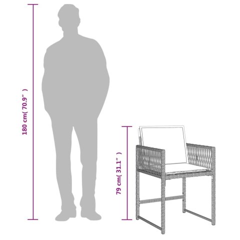 13-cz. zestaw mebli ogrodowych z poduszkami, jasnoszary