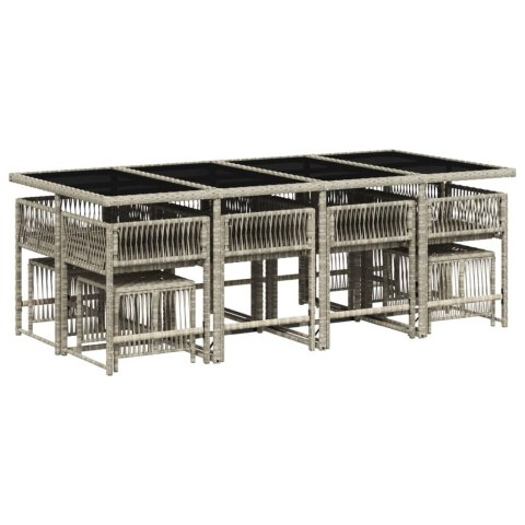 13-cz. zestaw mebli ogrodowych z poduszkami, jasnoszary