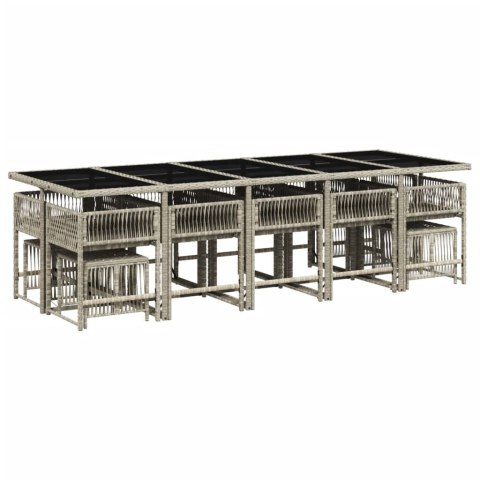 15-cz. zestaw mebli ogrodowych z poduszkami, jasnoszary