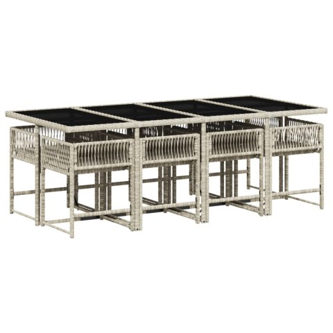 9-cz. zestaw mebli ogrodowych z poduszkami, jasnoszary