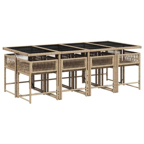 9-cz. zestaw mebli ogrodowych z poduszkami, mieszany beż