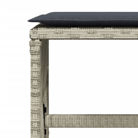 11-cz. zestaw mebli do ogrodu z poduszkami jasnoszary rattan PE