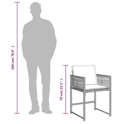 11-cz. zestaw mebli do ogrodu z poduszkami jasnoszary rattan PE