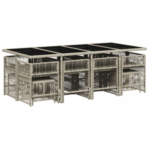 13-cz. zestaw mebli ogrodowych z poduszkami, jasnoszary