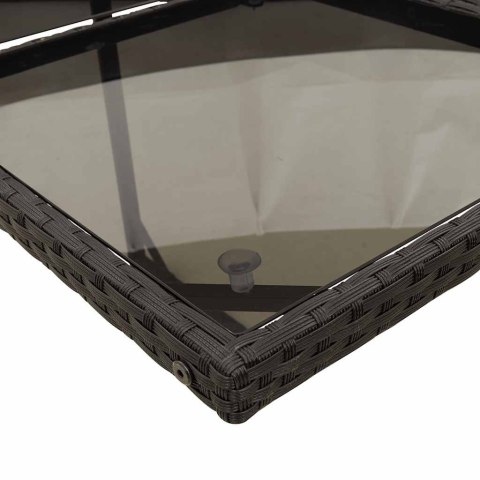 15-cz. zestaw mebli ogrodowych z poduszkami, czarny, rattan PE