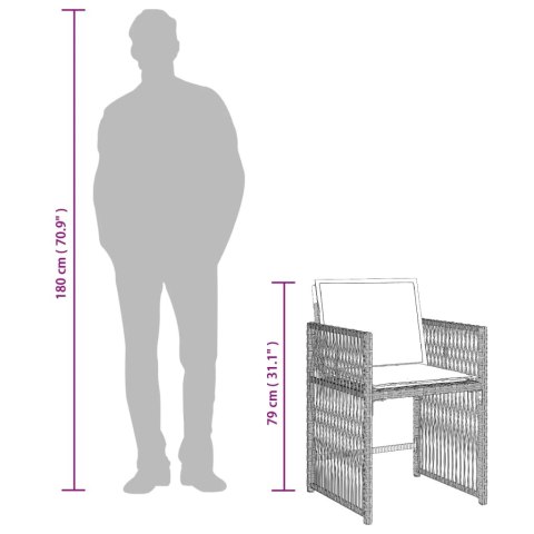 9-cz. zestaw mebli ogrodowych z poduszkami, jasnoszary