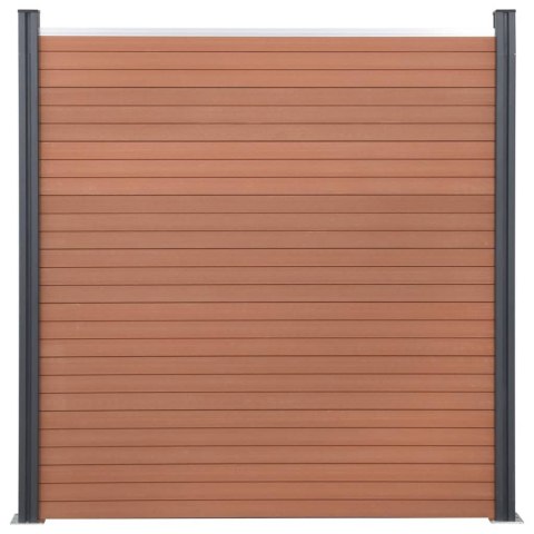 Zestaw paneli ogrodzeniowych, brązowy, 699x186 cm, WPC