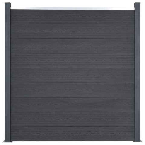 Zestaw paneli ogrodzeniowych, szary, 180x186 cm, WPC
