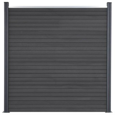 Zestaw paneli ogrodzeniowych, szary, 353x186 cm, WPC