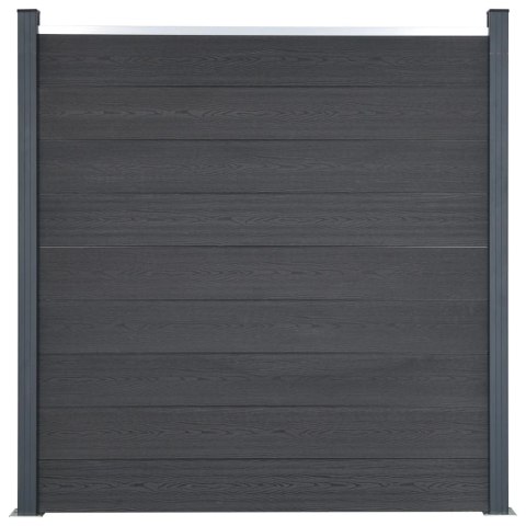 Zestaw paneli ogrodzeniowych, szary, 699x186 cm, WPC