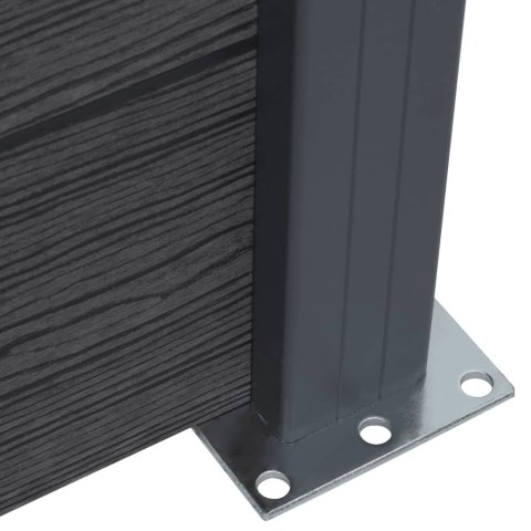 Zestaw paneli ogrodzeniowych, szary, 699x186 cm, WPC