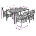 5-cz. zestaw mebli ogrodowych z poduszkami, szary, rattan PE