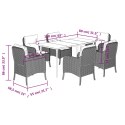 7-cz. zestaw mebli ogrodowych z poduszkami, beżowy, polirattan
