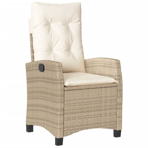 5-cz. zestaw mebli ogrodowych z poduszkami, beżowy, polirattan