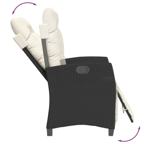 5-cz. zestaw mebli ogrodowych z poduszkami, czarny, polirattan