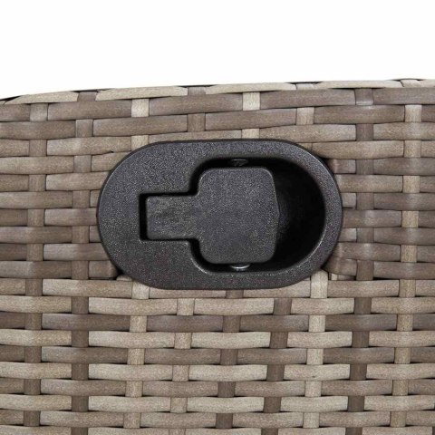 7-cz. zestaw mebli ogrodowych z poduszkami, szary, rattan PE