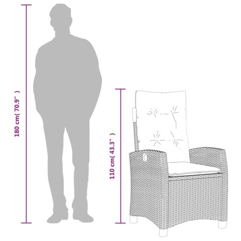 5-cz. zestaw mebli ogrodowych z poduszkami, beżowy, polirattan