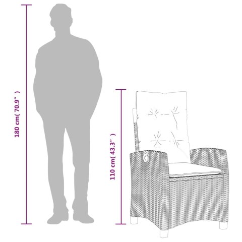 5-cz. zestaw mebli ogrodowych z poduszkami, jasnoszary