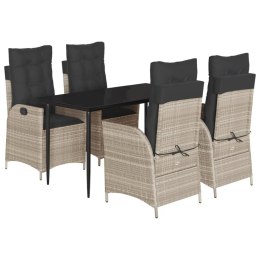5-cz. zestaw mebli ogrodowych z poduszkami, jasnoszary