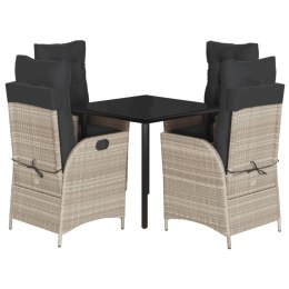 5-cz. zestaw mebli ogrodowych z poduszkami, jasnoszary